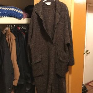 Full length wool woven coat